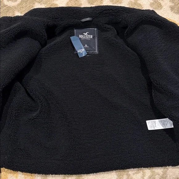 Hollister Womens Vegan Leather Sherpa Lined Biker Jacket XL NWT - Picture 9 of 12